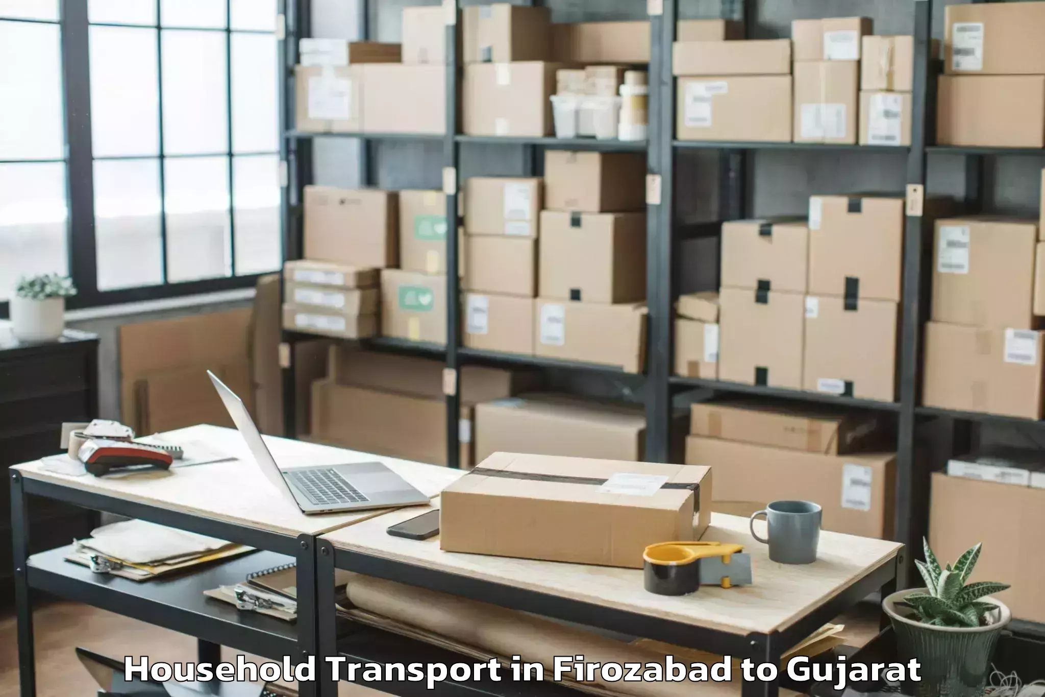 Book Firozabad to Rajkot Household Transport Online